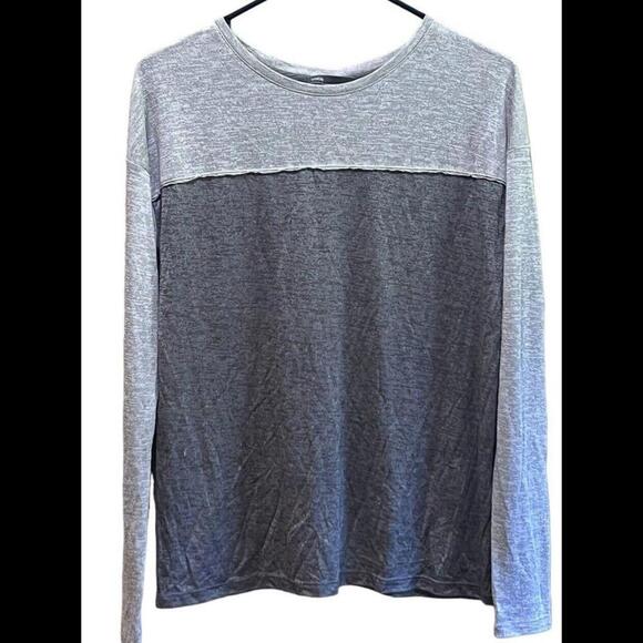 Vince T Shirt Top Crew Neck Long Sleeve Heathered Gray Women Size XS - Picture 1 of 3